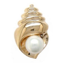 Y406 14K PEARL "SHELL" SLIDE 